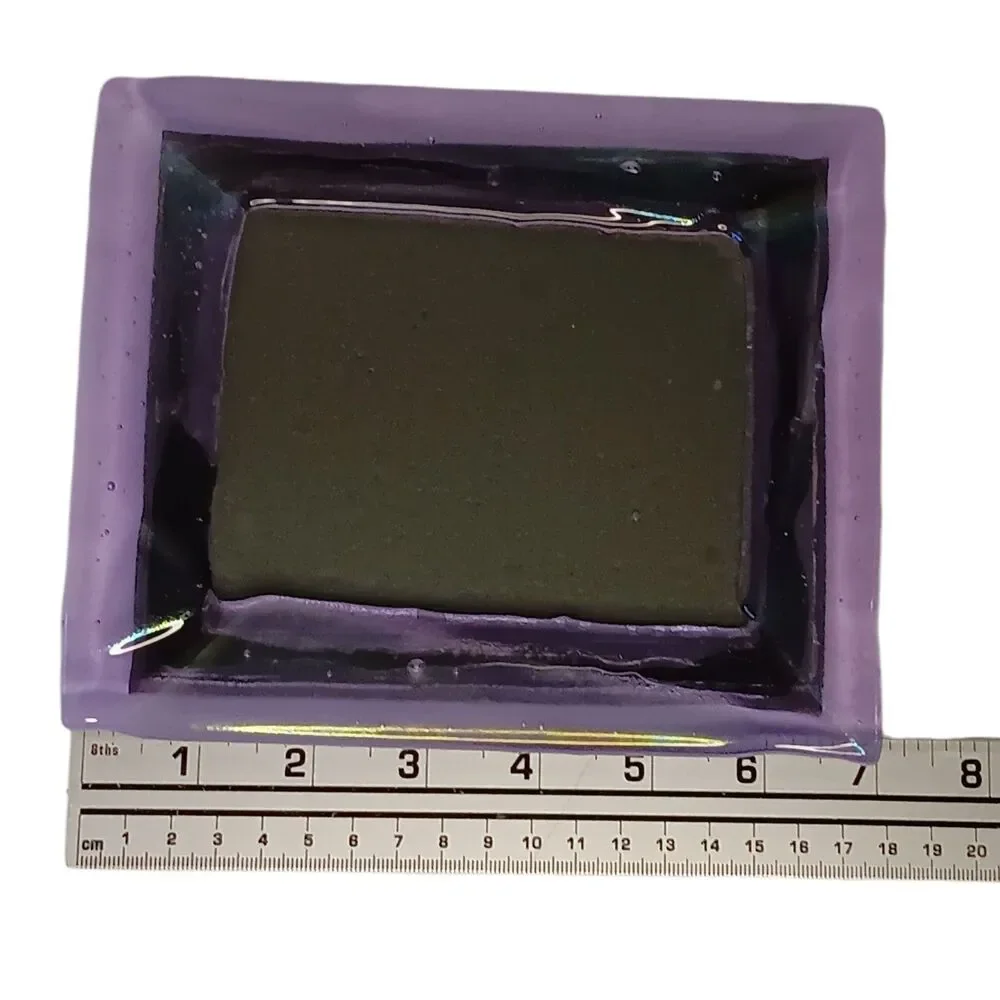 Purple Two Toned Art Glass Picture Frame Handmade Signed O'Shea 6